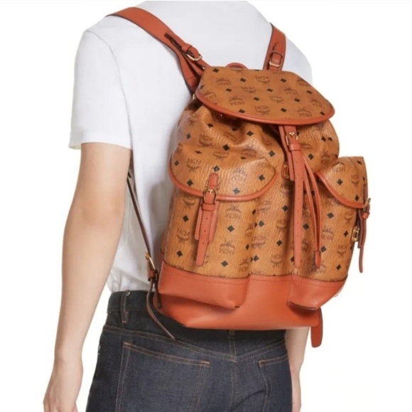 Authentic MCM Visetos Knapsack Heritage Double Pocket Backpack - Picture 16 of 16